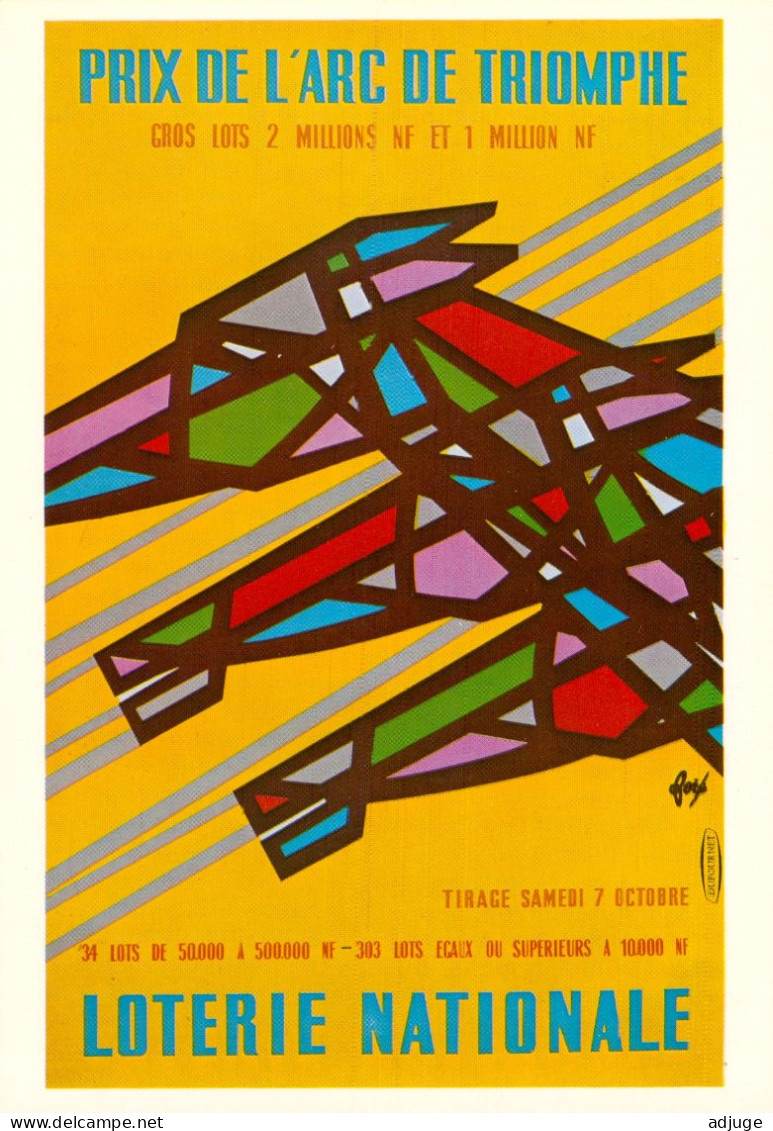 CPM- Illustrateur Affichiste FORÉ - Publicité Pour La LOTERIE NATIONALE * Prix De L'Arc De Triomphe 7 Octobre 1960* TBE - Fore