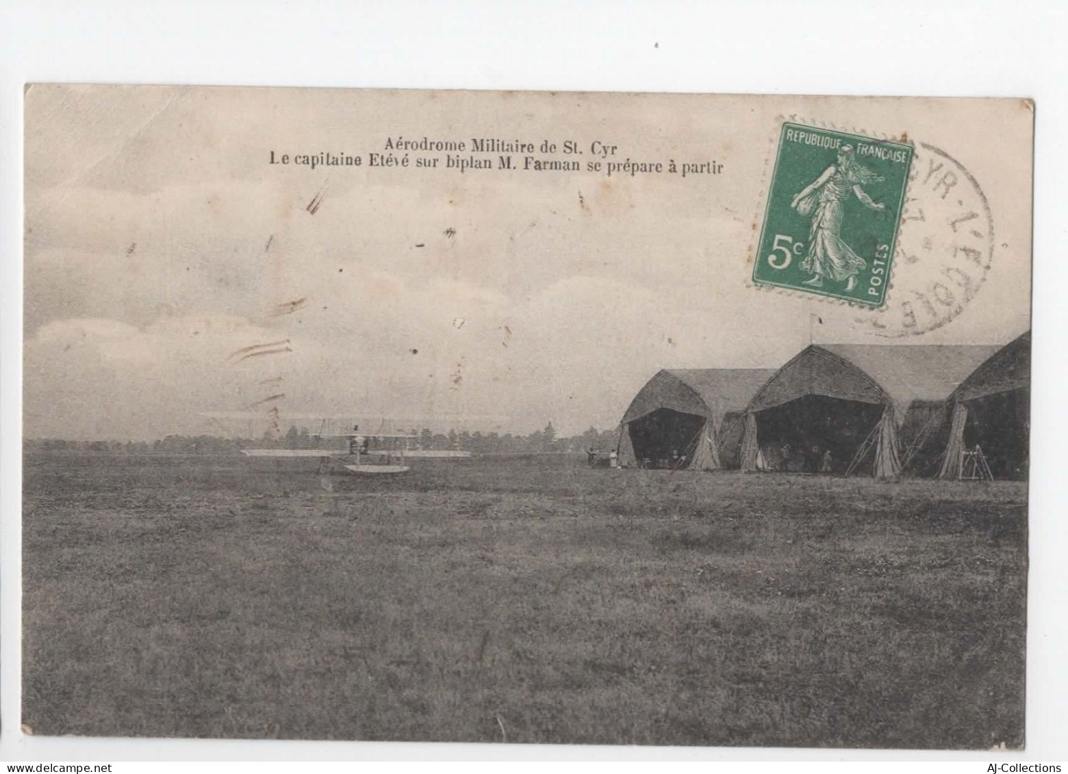 AJC - Aerodrome De St Cyr - Le Capitaine Etevé Sur Biplan M. Farman Se Prepare à Partir - St. Cyr L'Ecole