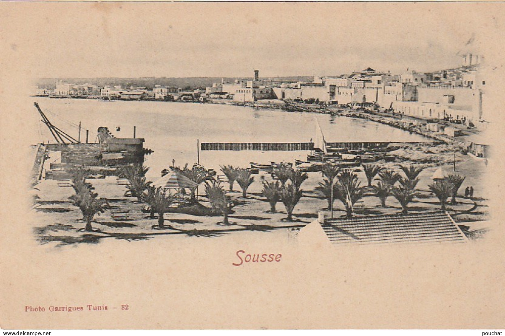 ZY 103- SOUSSE ( TUNISIE ) - VUE SUR LE PORT - PHOTO GARRIGUES , TUNIS - 2 SCANS - Tunisie