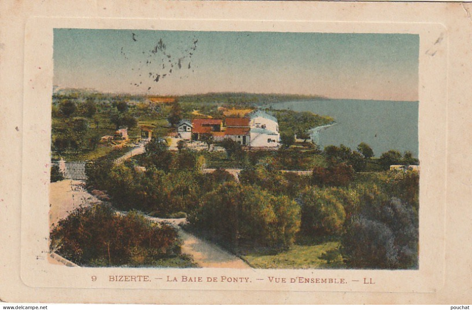 ZY 103- BIZERTE  ( TUNISIE ) - LA BAIE DE PONTY - VUE D' ENSEMBLE - CARTE COLORISEE- 2 SCANS - Tunisia