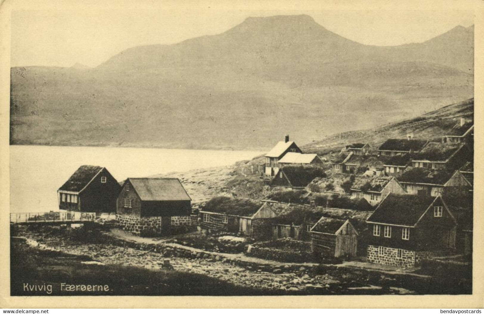 Denmark, Faroe Islands, KVIVIG KVÍVÍK, Partial View (1930s) Postcard - Faeröer