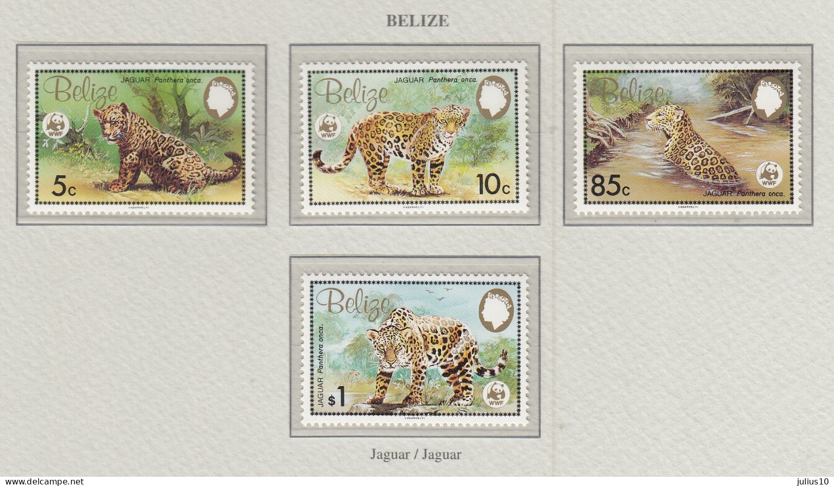 BELIZE 1983 WWF Fauna Animals Jaguar Mi 719-722 MNH(**) Fauna 687 - Roofkatten