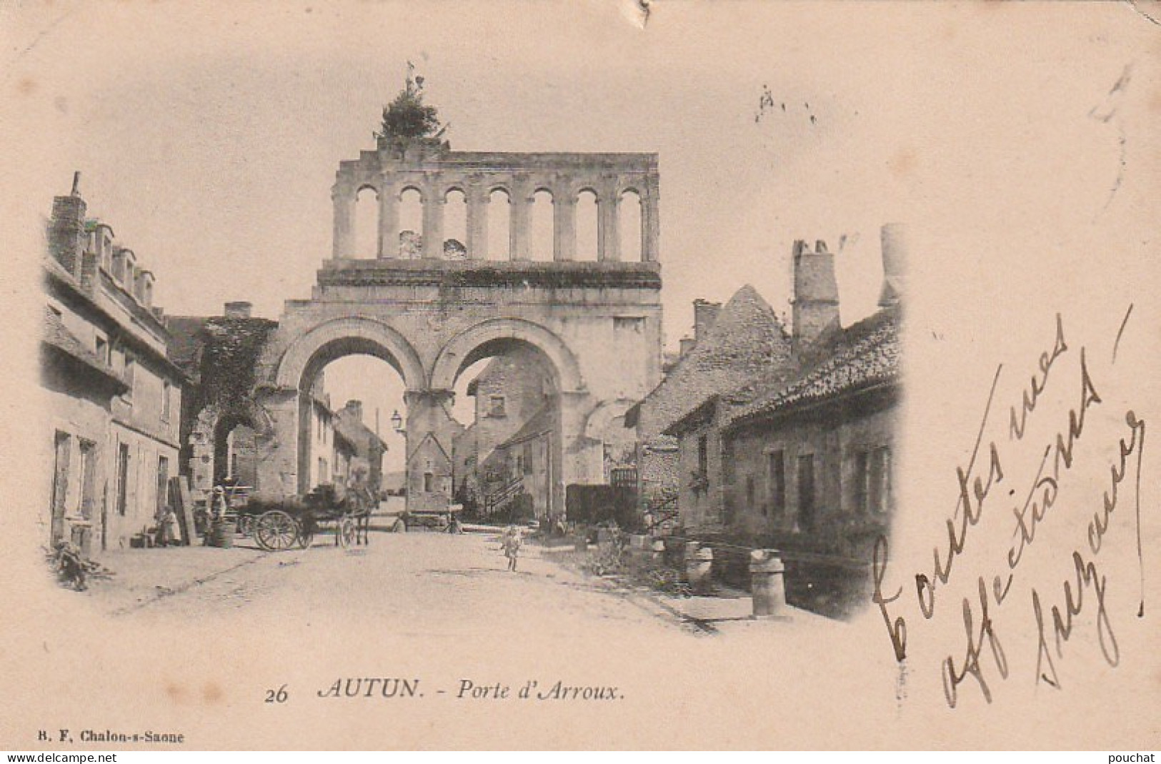 ZY 105-(71) AUTUN - PORTE D' ARROUX - ANIMATION - CHARGEMENT - 2 SCANS - Autun