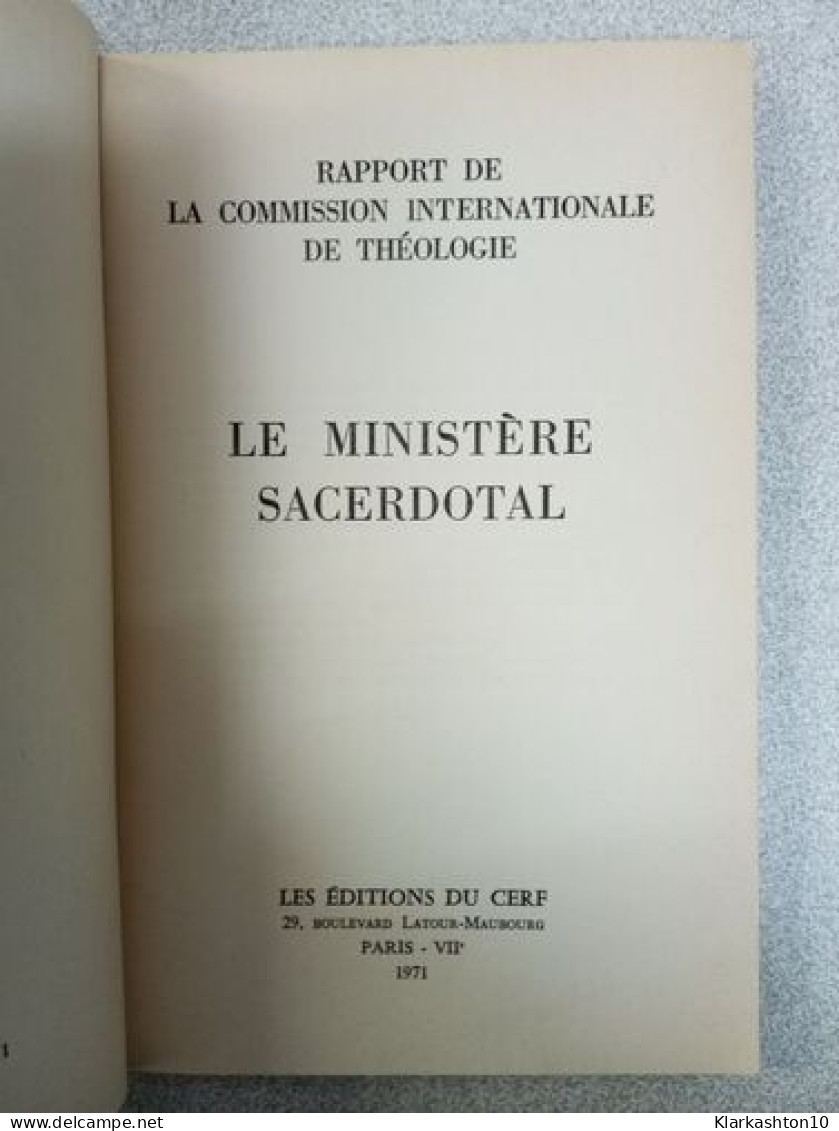 Le Ministère Sacerdotal - Other & Unclassified