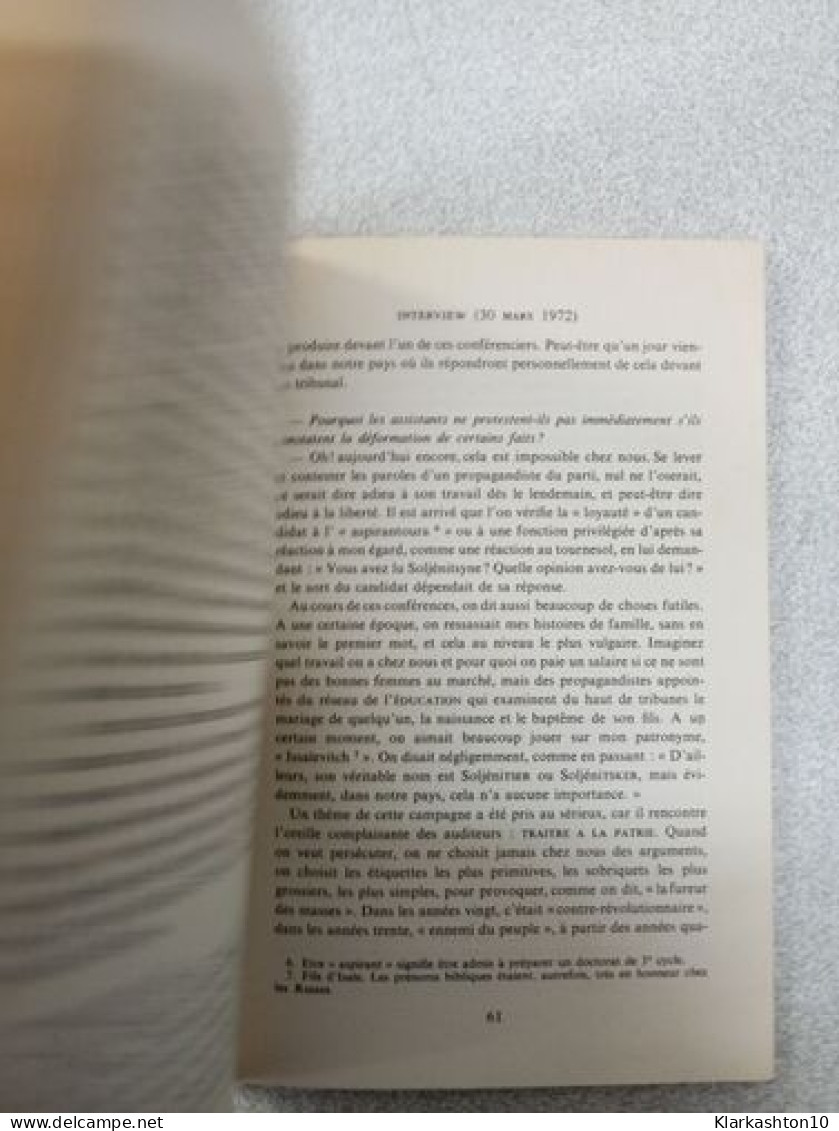 Lettre Aux Dirigeants De L'union Soviétique Et Autres Textes - Other & Unclassified