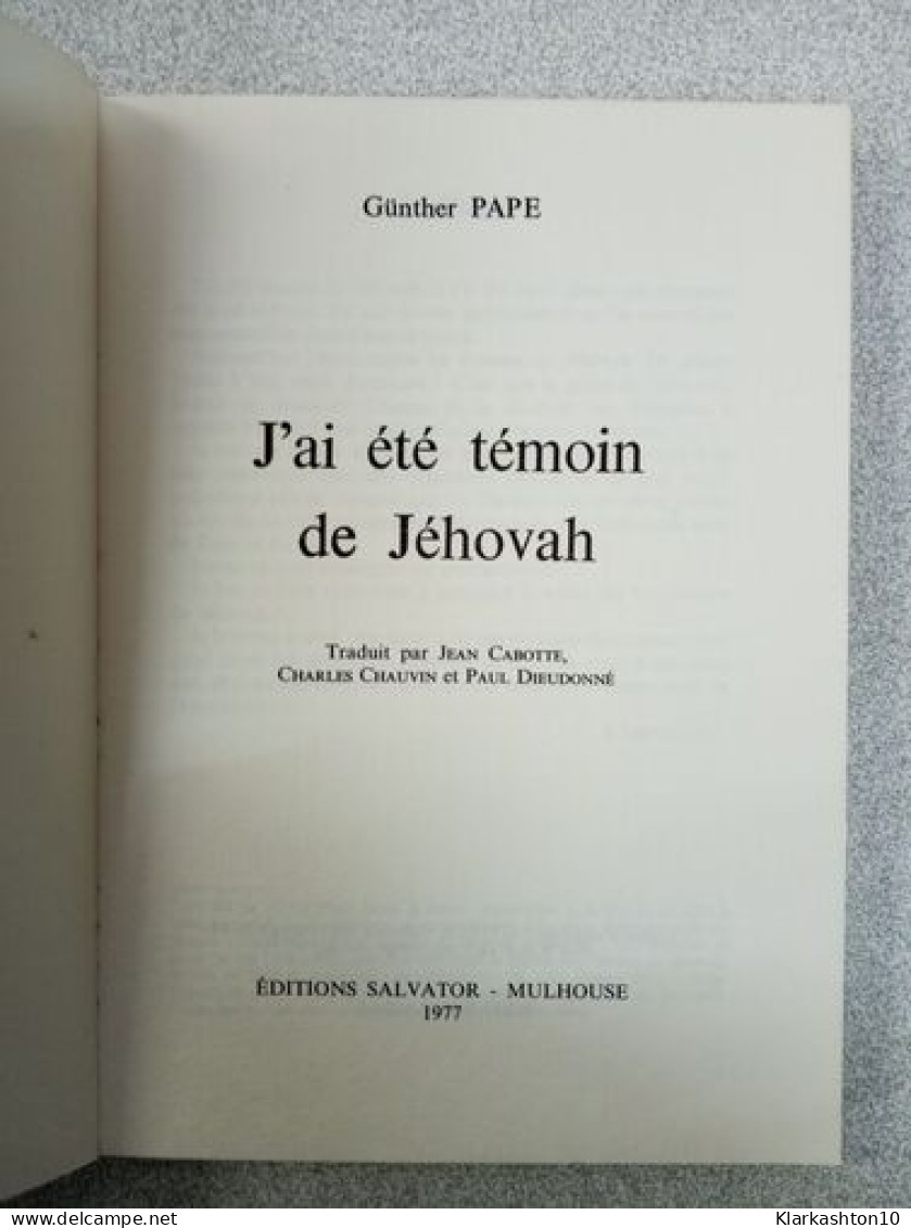 J'ai été Témoin De Jéhovah - Other & Unclassified