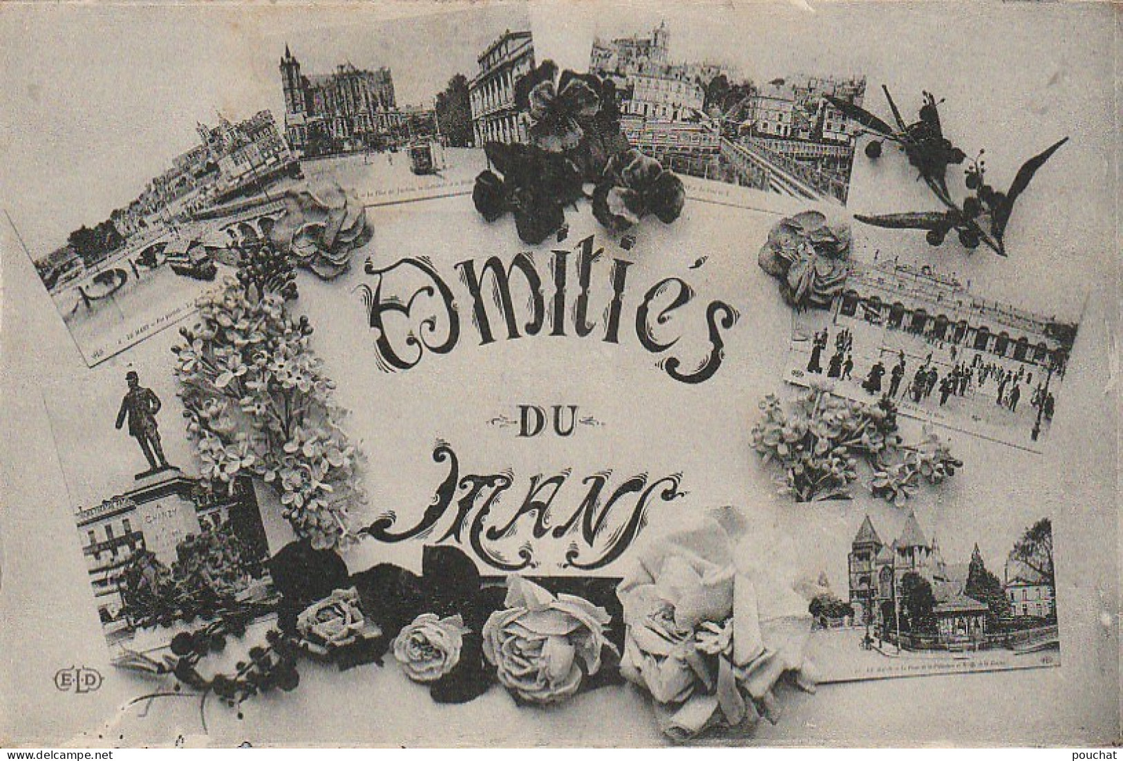 ZY 106-(72) AMITIES DU MANS - CARTE FANTAISIE MULTIVUES  - 2 SCANS - Le Mans