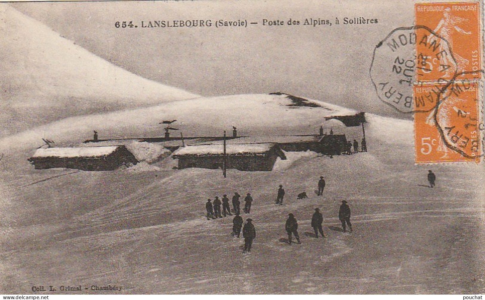 ZY 107-(73) LANSLEBOURG - POSTE DES ALPINS , A SOLLIERES - ANIMATION - 2 SCANS - Autres & Non Classés