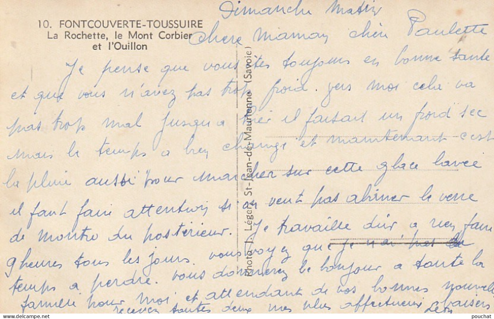 ZY 108-(73) FONTCOUVERTE TOUSSUIRE - LA ROCHETTE , LE MONT CORBIER ET L' OUILLON - 2 SCANS - Autres & Non Classés