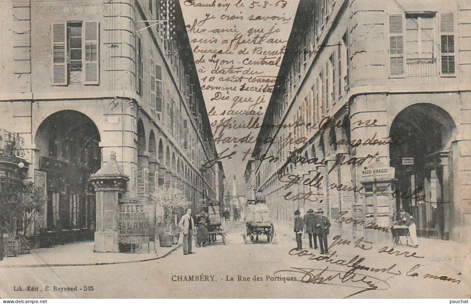 ZY 108-(73) CHAMBERY - LA RUE DES PORTIQUES - ANIMATION - 2 SCANS - Chambery