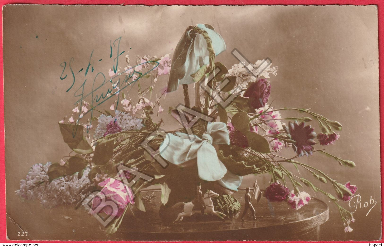 Panier Avec Plusieurs Fleurs (Circulé En 1917) - Other & Unclassified