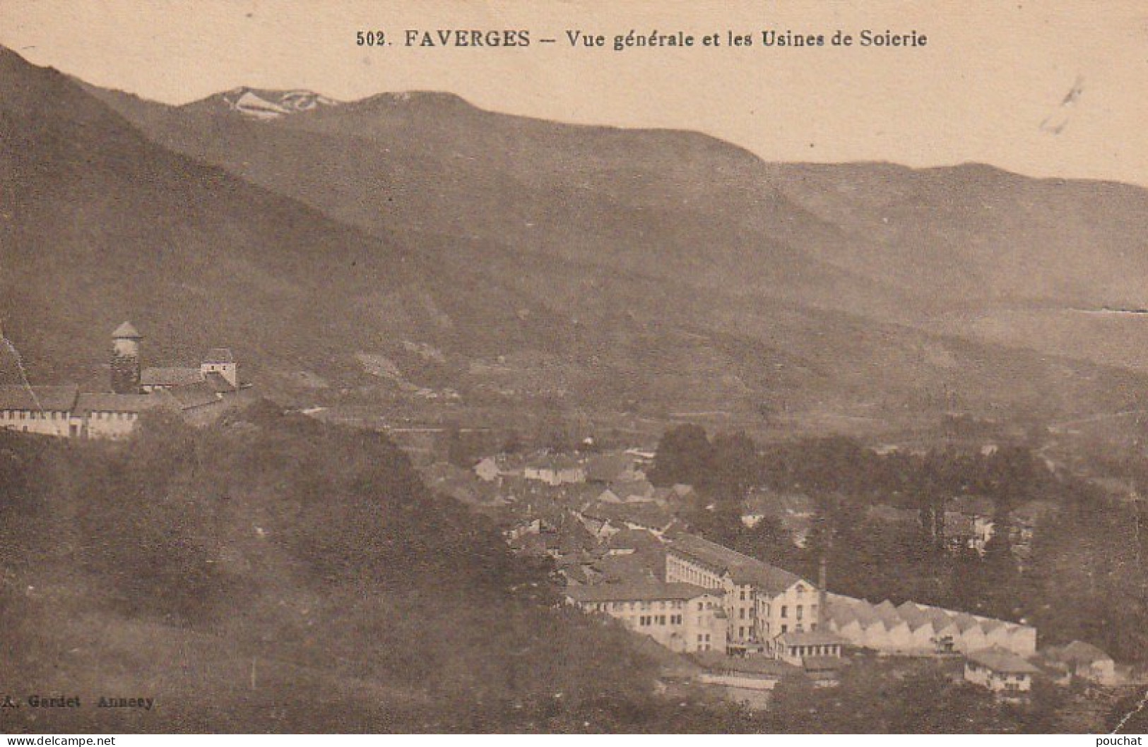 ZY 109-(74) FAVERGES - VUE GENERALE ET LES USINES DE SOIERIE - 2 SCANS - Faverges