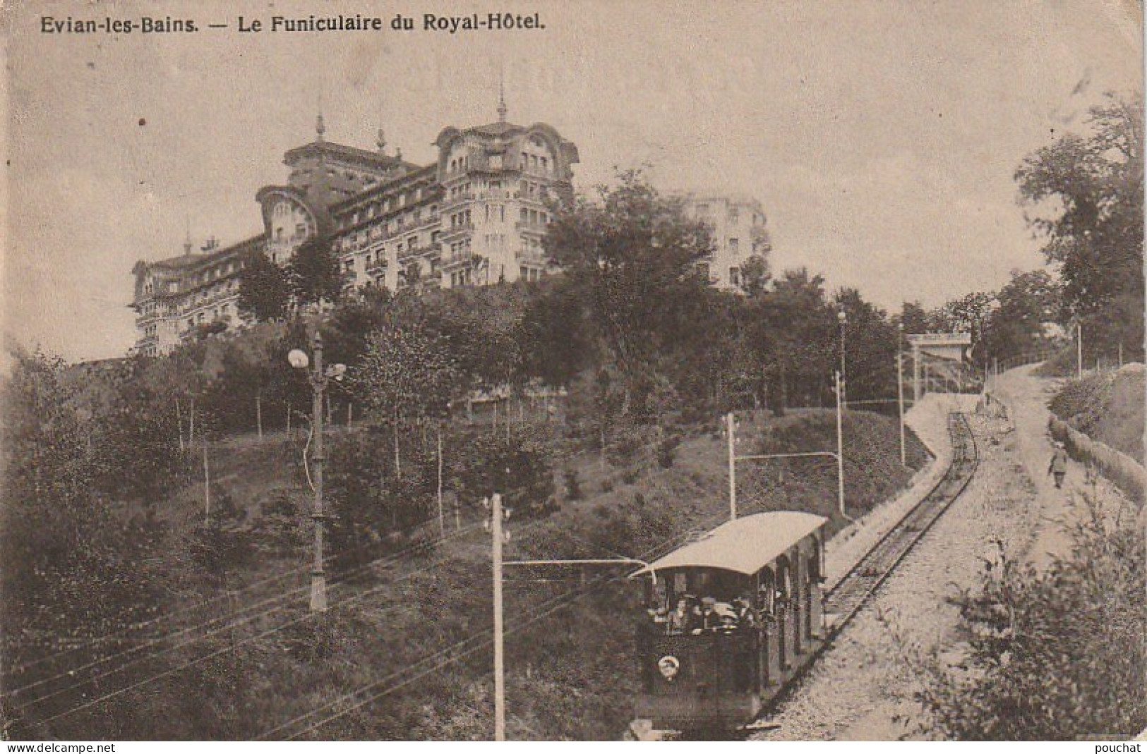 ZY 110-(74) EVIAN LES BAINS - LE FUNICULAIRE DU ROYAL HOTEL - 2 SCANS - Evian-les-Bains