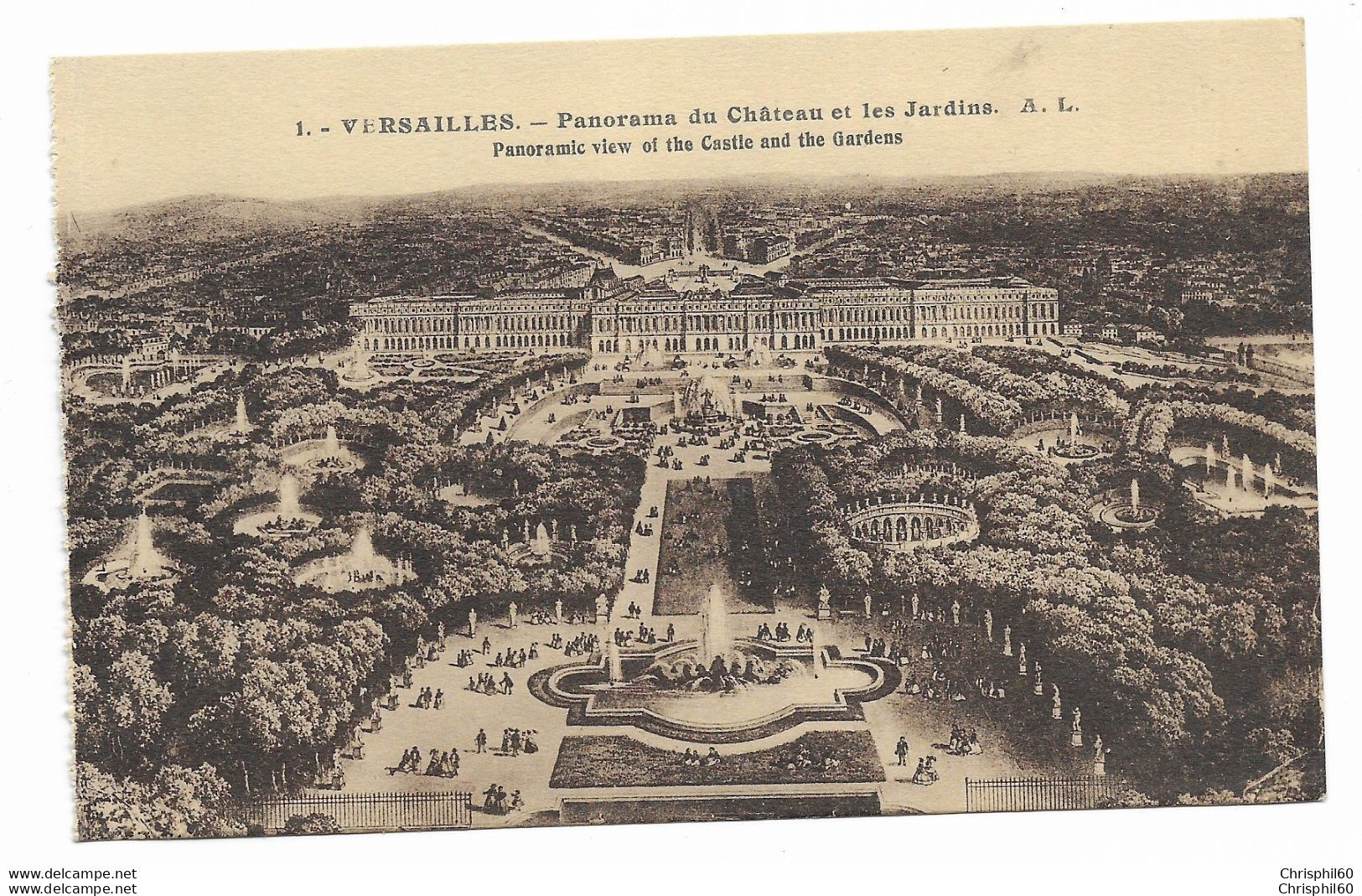 VERSAILLES - Panorama Du Château Et Les Jardins - Edit. A. Leconte - - Versailles (Castello)