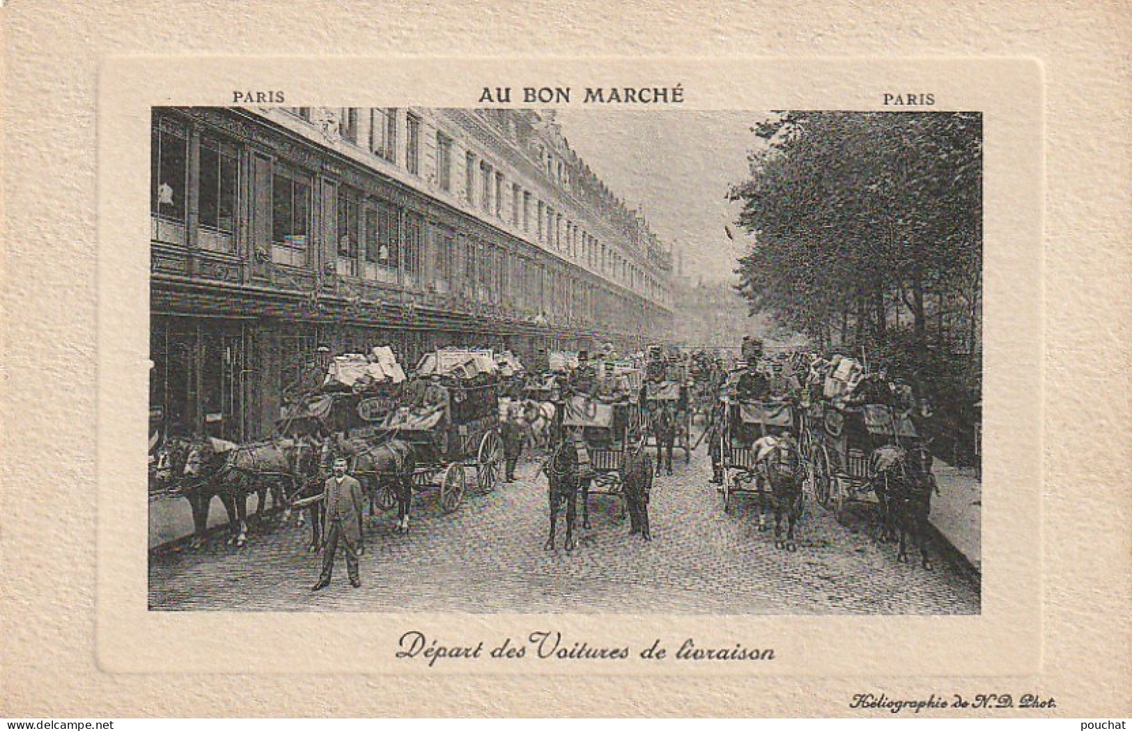 ZY 111-(75) " AU BON MARCHE " , PARIS - DEPART DES VOITURES DE LIVRAISON - 2 SCANS - Arrondissement: 07