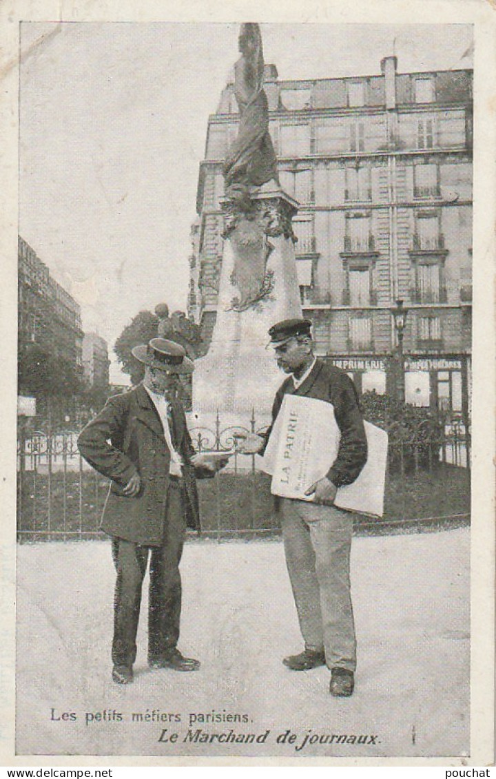 ZY 111-(75) LES PETITS METIERS PARISIENS - LE MARCHAND DE JOURNAUX - PUBLICITE BISCUITS GERMAIN , LYON - Artesanos De Páris