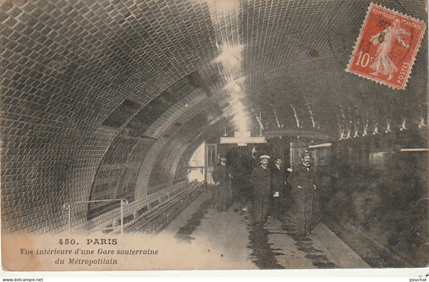 ZY 111-(75) VUE  INTERIEURE D' UNE GARE SOUTERRAINE DU METROPOLITAIN , PARIS - ANIMATION - 2 SCANS - Stations, Underground