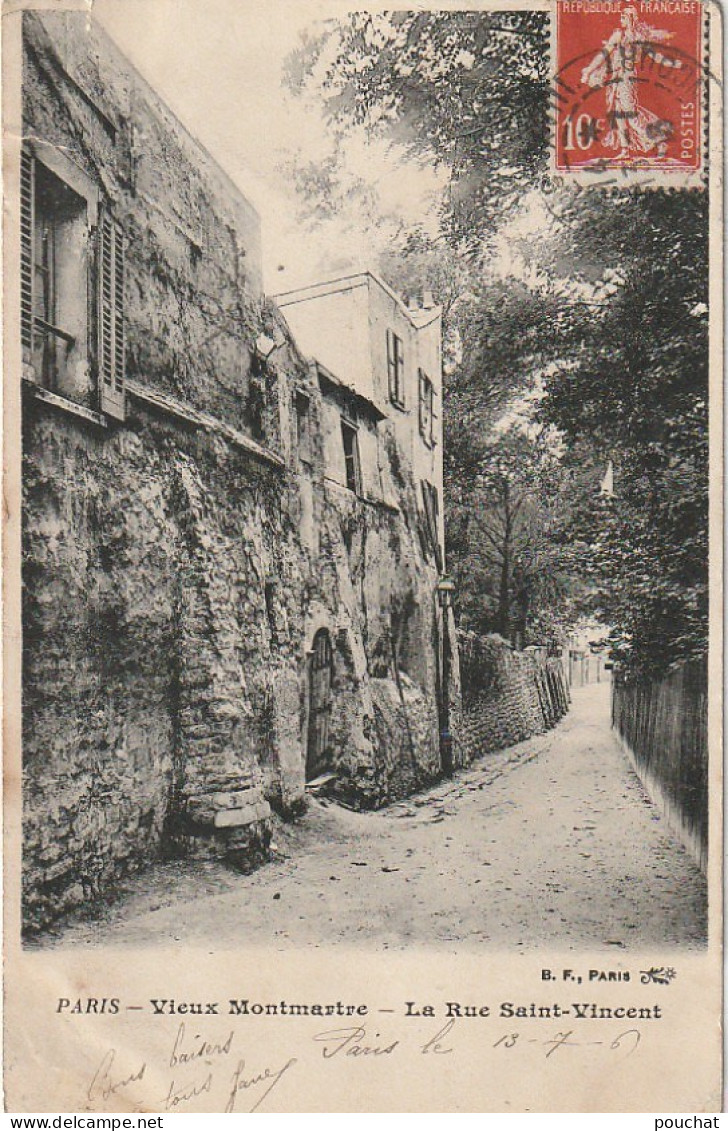 ZY 112-(75) VIEUX MONTMARTRE - LA RUE SAINT VINCENT , PARIS - 2 SCANS - Distrito: 18