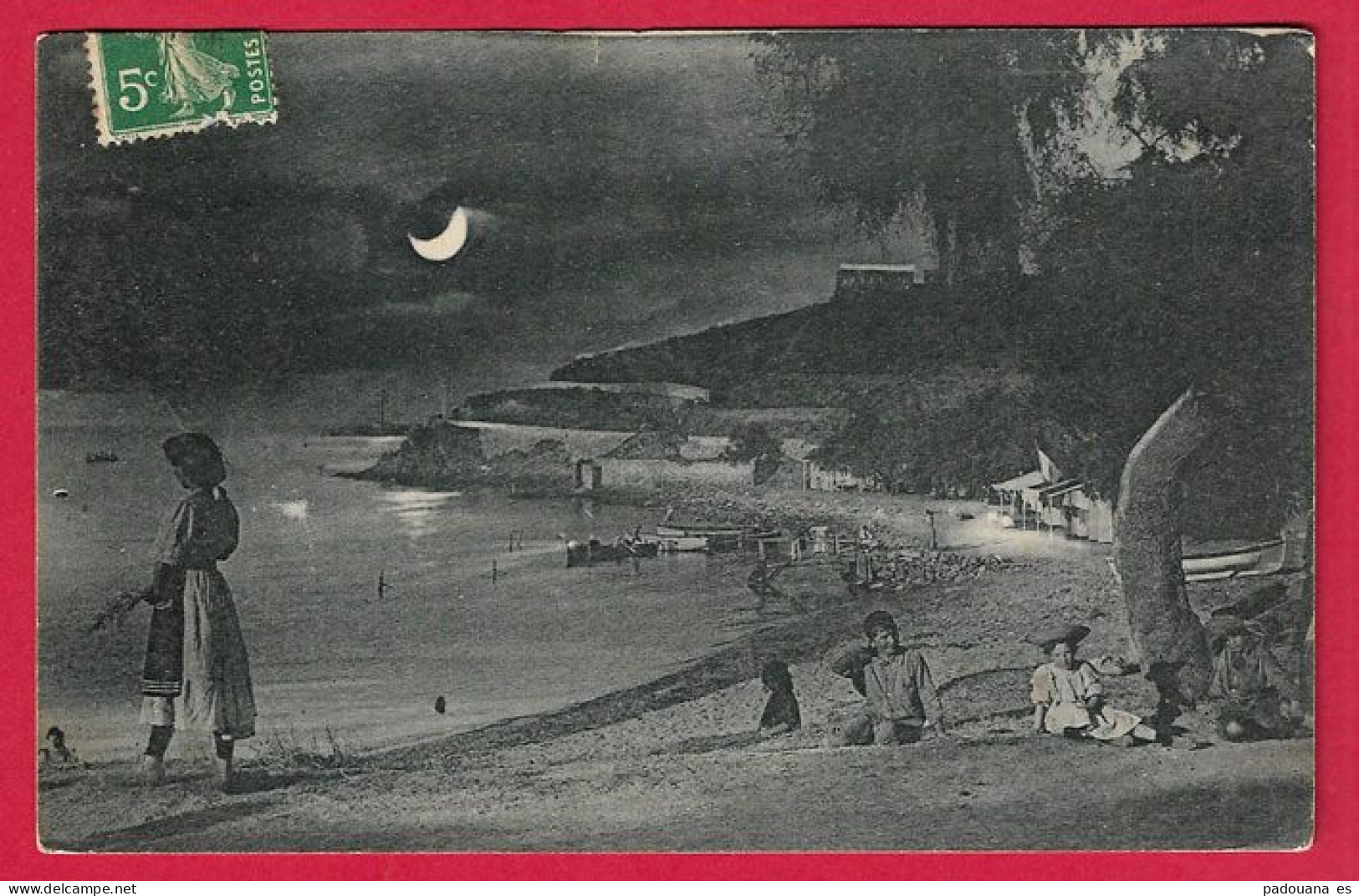 AE914  66 PORT VENDRES PYRENEES ORIENTALES LA NUIT  LA PLAGE  PHOTO MONTAGE  ? - Port Vendres