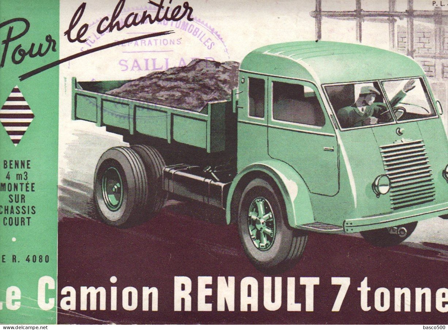 RENAULT - Grand Prospectus CAMION 7 Tonnes R. 4080 - Cars