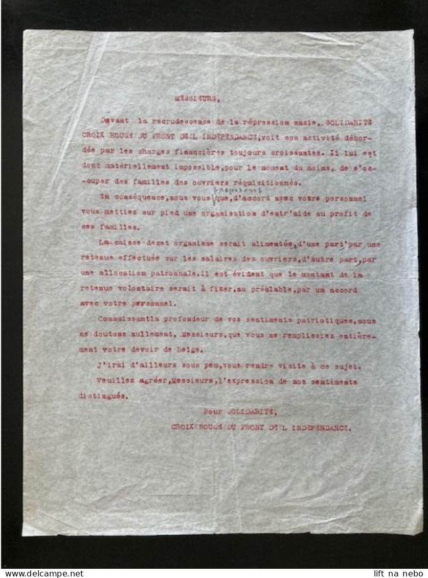 Tract Presse Clandestine Résistance Belge WWII WW2 'Messieurs, Devant La Recrudescence De La Répression Nazie...' - Documenti
