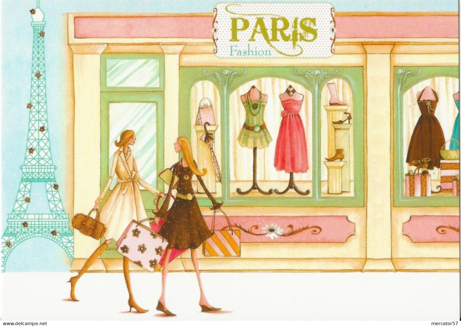 CPM PARIS Tour Eiffel , Shopping Dans Les Boutiques Parisiennes - Hedendaags (vanaf 1950)