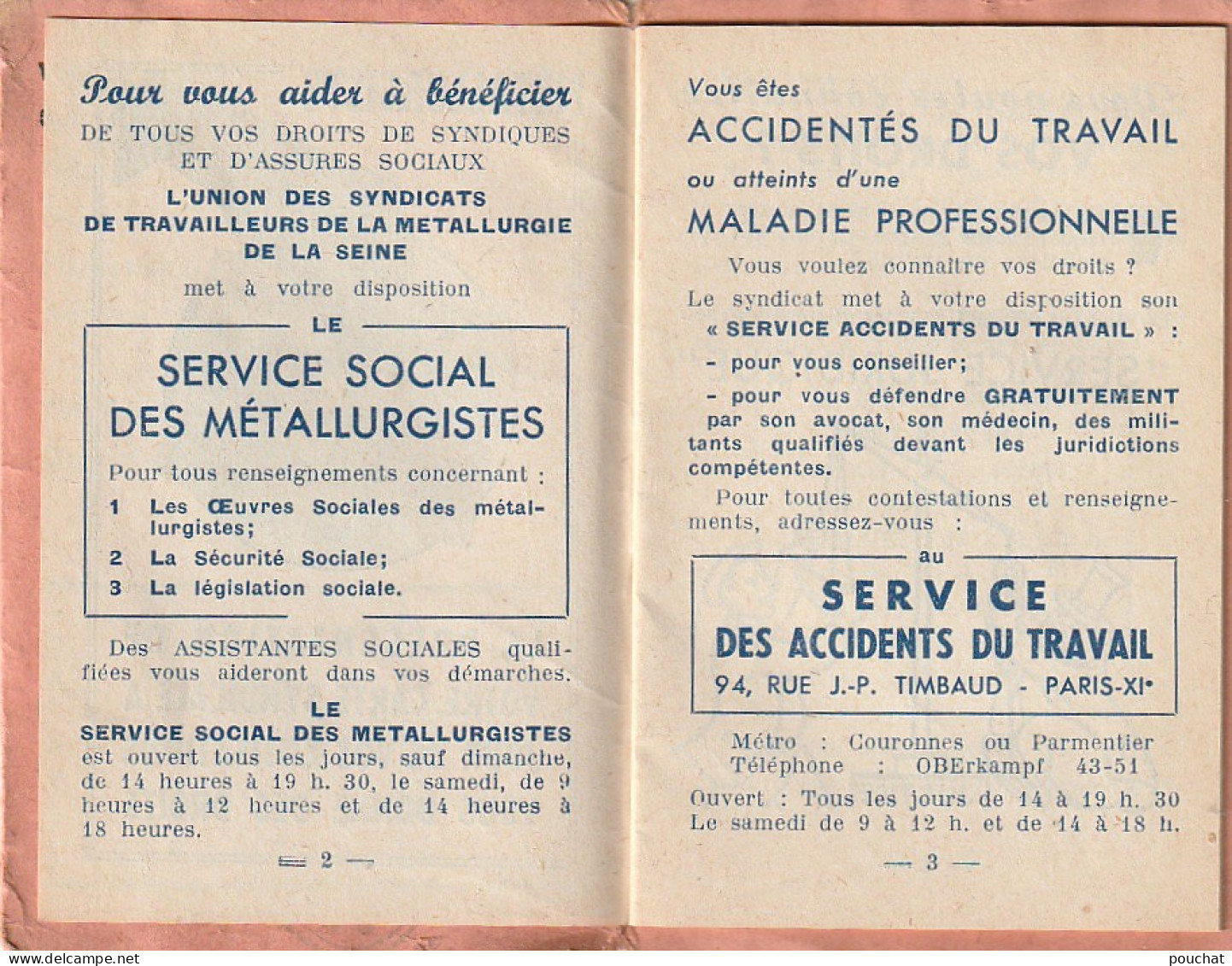 ZY 113- CARTE FEDERATION DES TRAVAILLEURS DE LA METALLURGIE C. G. T. (1956) PANTIN - CARTE 3 VOLETS , LIVRET COMPLET - Cartes De Membre