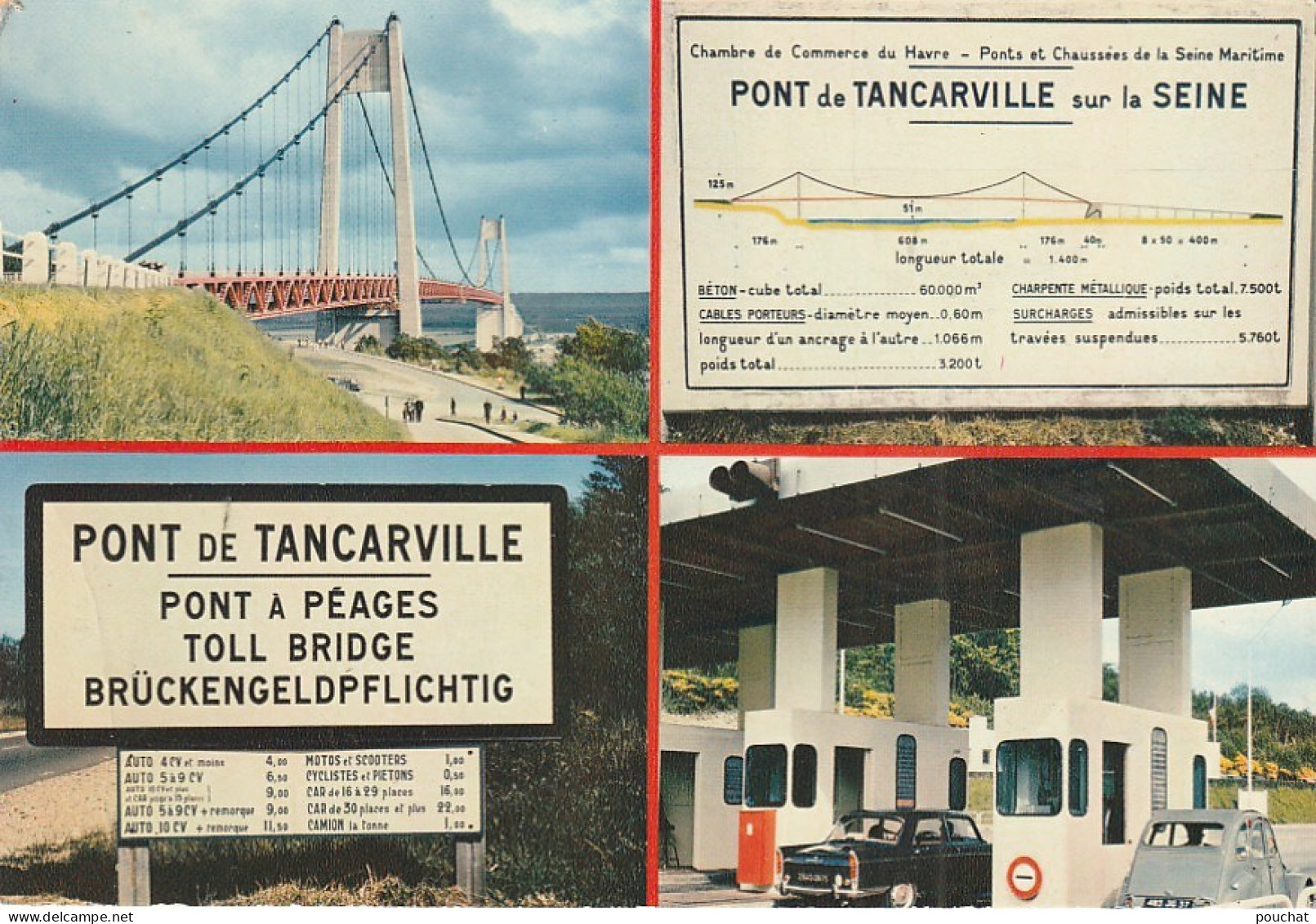 ZY 114-(76) PONT DE TANCARVILLE - CARTE MULTIVUES - 2 SCANS - Tancarville