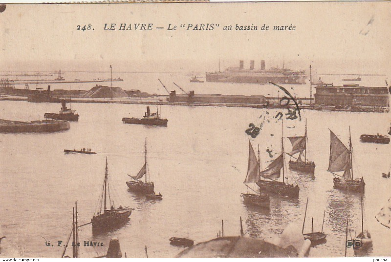 ZY 114-(76) LE HAVRE - LE " PARIS " AU BASSIN DE MAREE - 2 SCANS - Port