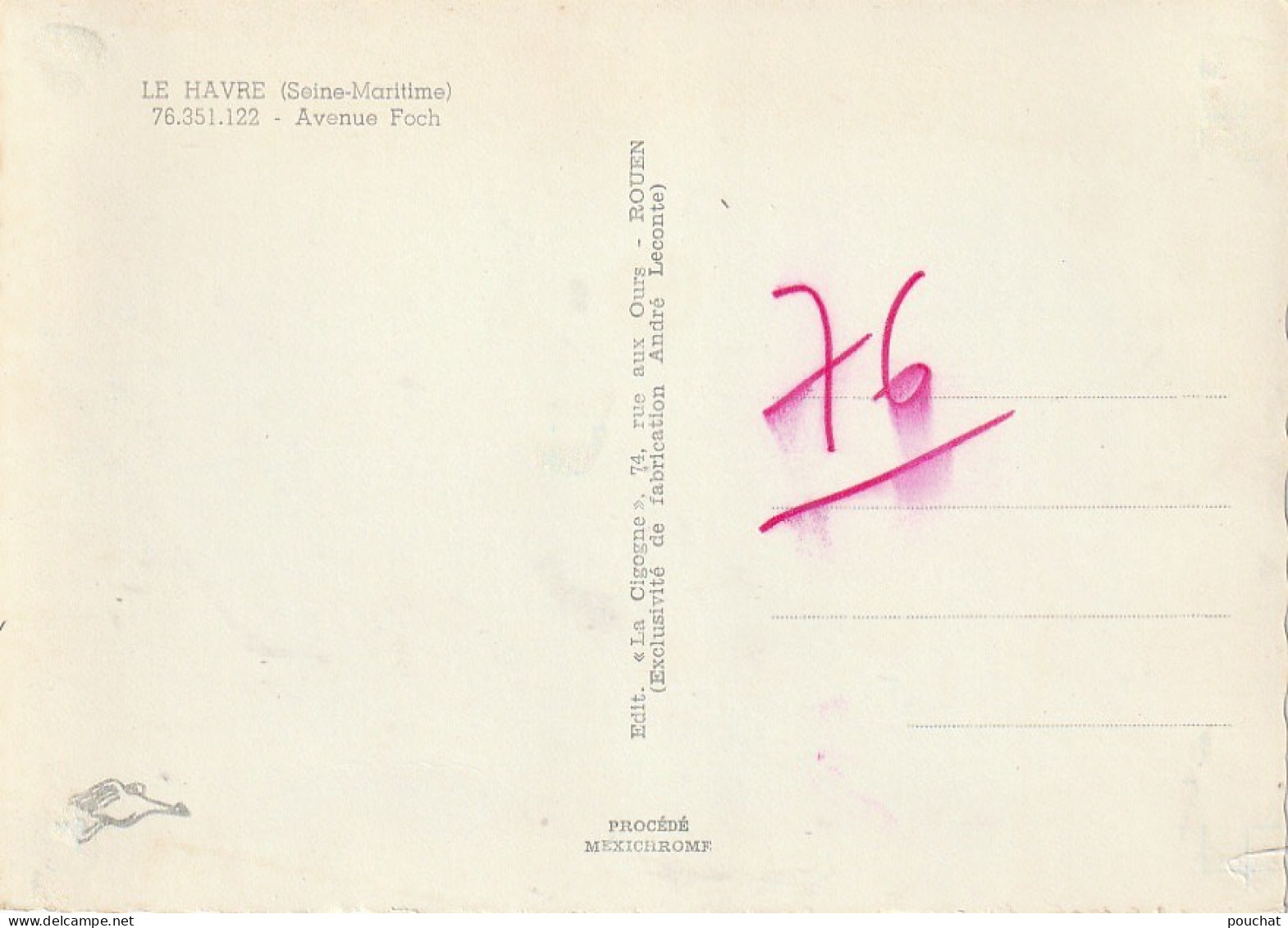 ZY 114-(76) LE HAVRE - AVENUE FOCH - VUE GENERALE - 2 SCANS - Unclassified