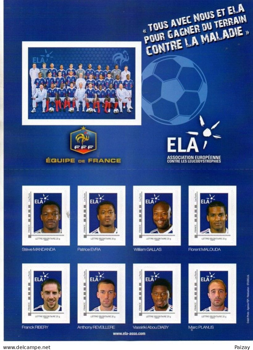 Collector France ELA ** Association Européenne Contre Les Leucodystrophies  Equipe France Football 10 T Adhésif  2009 - Ungebraucht