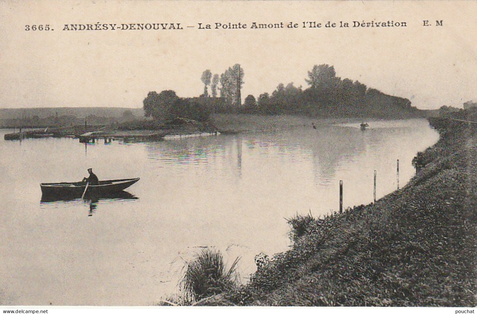 ZY 116-(78) ANDRESY DENOUVAL - LA POINTE AMONT DE L' ILE DE LA DERIVATION - CANOTEUR - 2 SCANS - Andresy