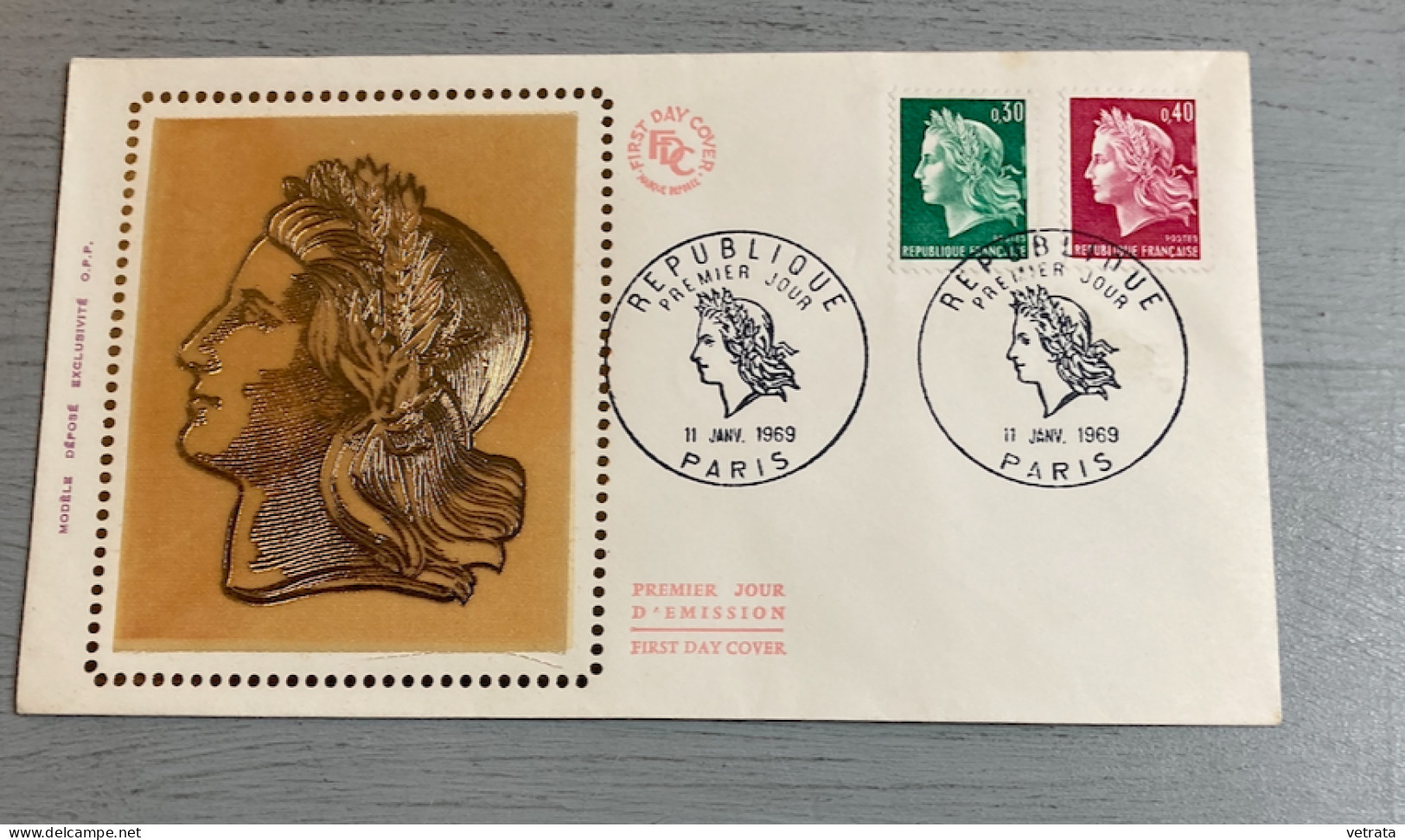 5 Enveloppes Premier Jour 1969 = (République-Paris-1969 / Floralies International-Paris-1969 / Musée De La Marine-Sous M - Other & Unclassified
