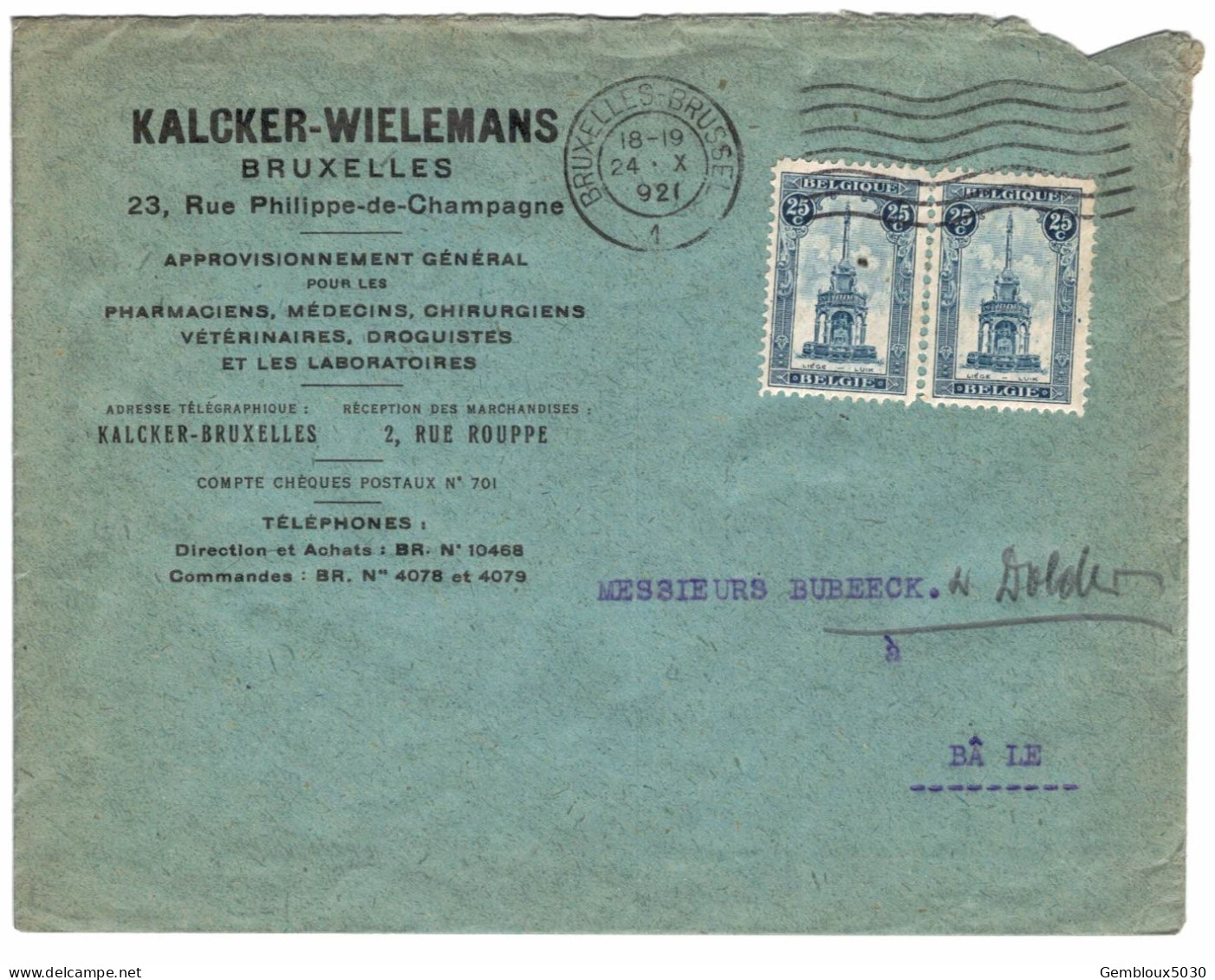 (01) Belgique  2 X N° 164  Sur Enveloppe écrite De Bruxelles Vers Bâle Suisse - Covers & Documents