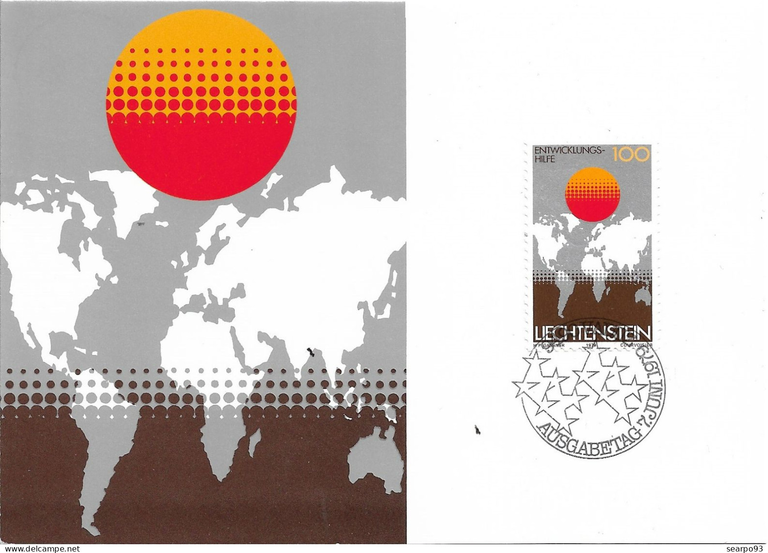 LIECHTENSTEIN. MAXICARD FIRST DAY. DEVELOPMENT AID. 1979 - Cartes-Maximum (CM)