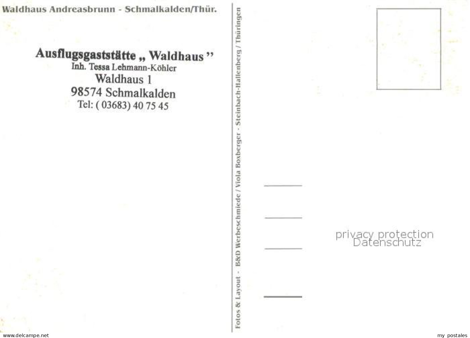 73651055 Schmalkalden Ausflugsgaststaette Waldhaus Andreasbrunn Terrasse Schmalk - Schmalkalden