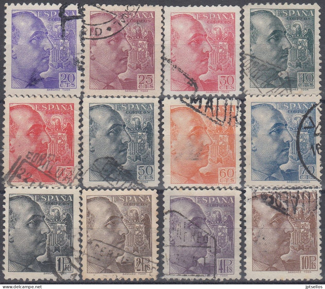 ESPAÑA 1939 Nº 867/878 USADO, SERIE BIEN CENTRADA - Used Stamps