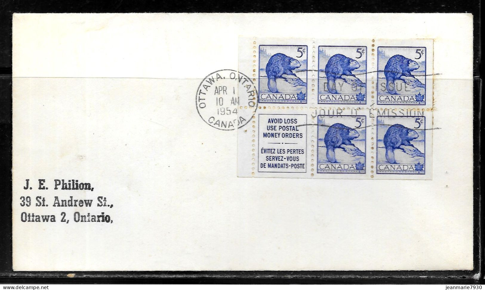 CC66 - CANADA - LETTRE DE OTTAWA DU 01/04/54 - Briefe U. Dokumente