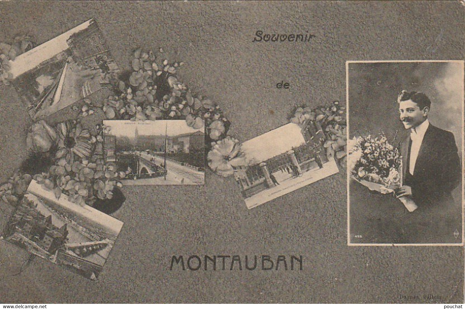 ZY 120-(82) SOUVENIR DE MONTAUBAN - CARTE FANTAISIE MULTIVUES - FLEURS - 2 SCANS - Montauban