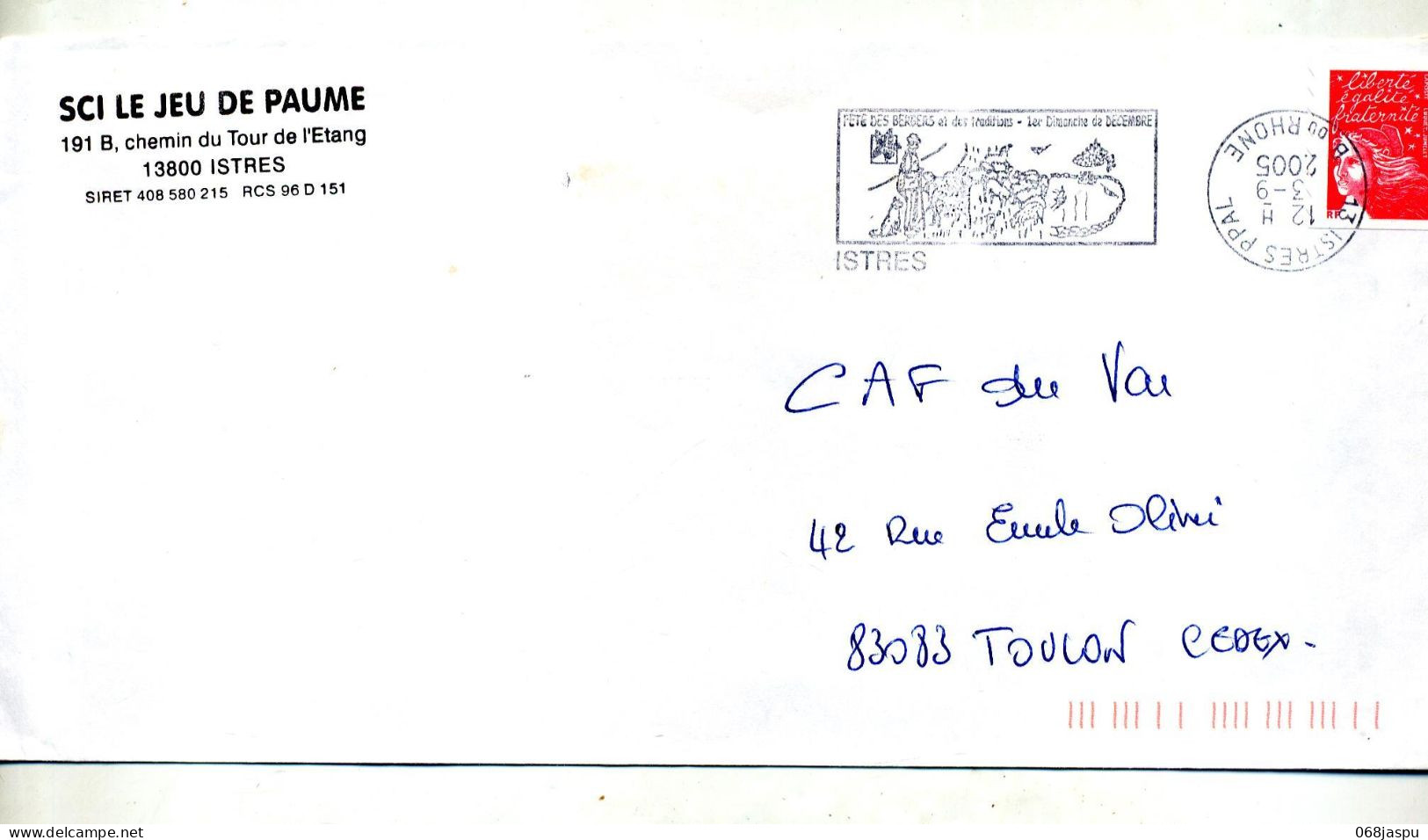 Lettre Flamme Istres Fete Des Bergers Curiosite Couronne Inversé - Mechanical Postmarks (Advertisement)