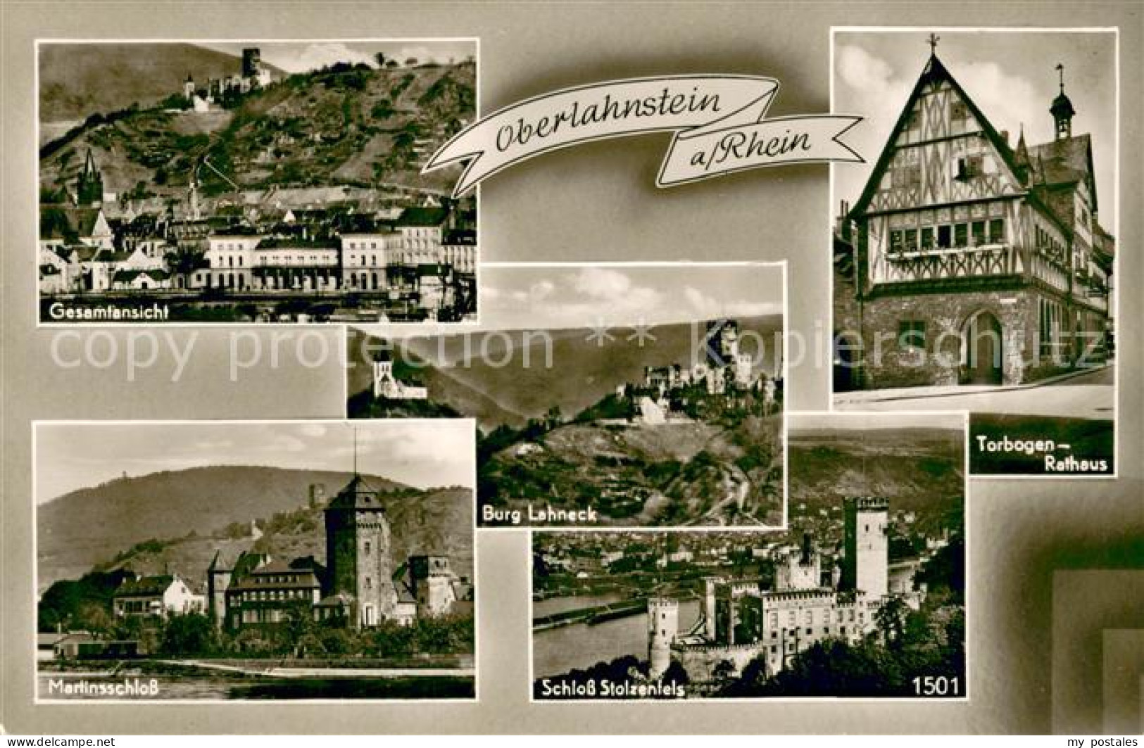 73650988 Oberlahnstein Gesamtansicht Martinsschloss Burg Lahneck Schloss Stolzen - Lahnstein