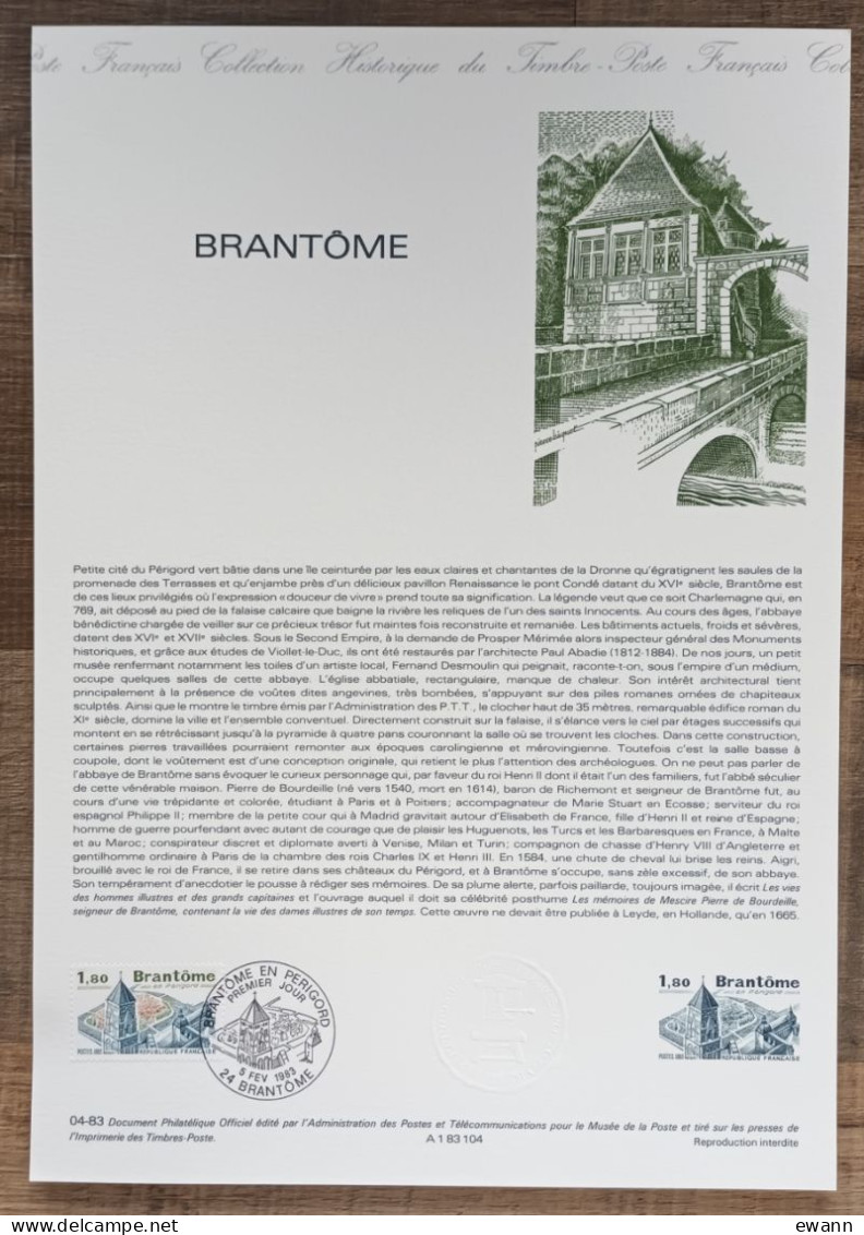 COLLECTION HISTORIQUE - YT N°2253 - BRANTOME - 1983 - 1980-1989