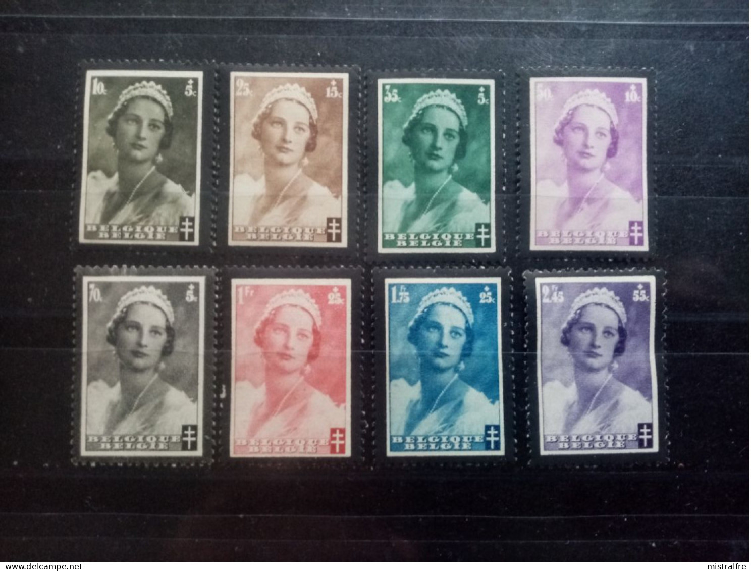 BELGIQUE. 1935." Mort Reine ASTRID.  N°411 à 418 Série Complète NEUFS++. Cöte YT 2020 : 21,60 € - Unused Stamps