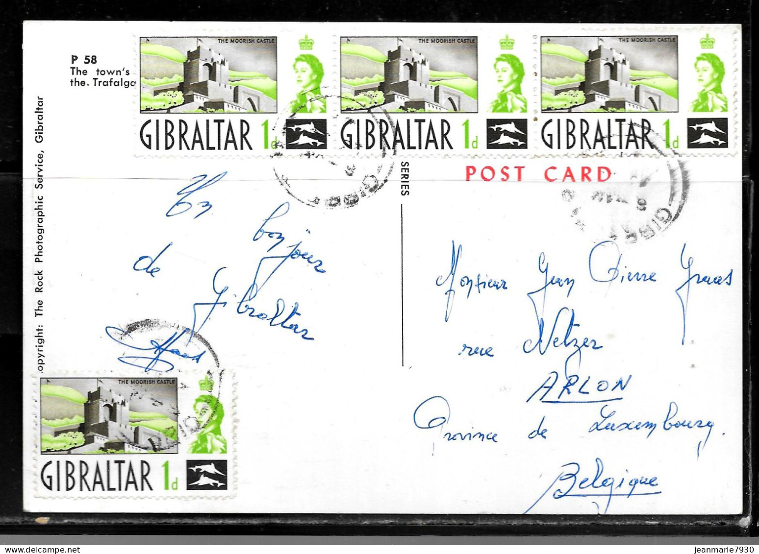 CC65 - GIBRALTAR - CP DE GIRALTAR POUR ARLON BELGIQUE - Gibraltar