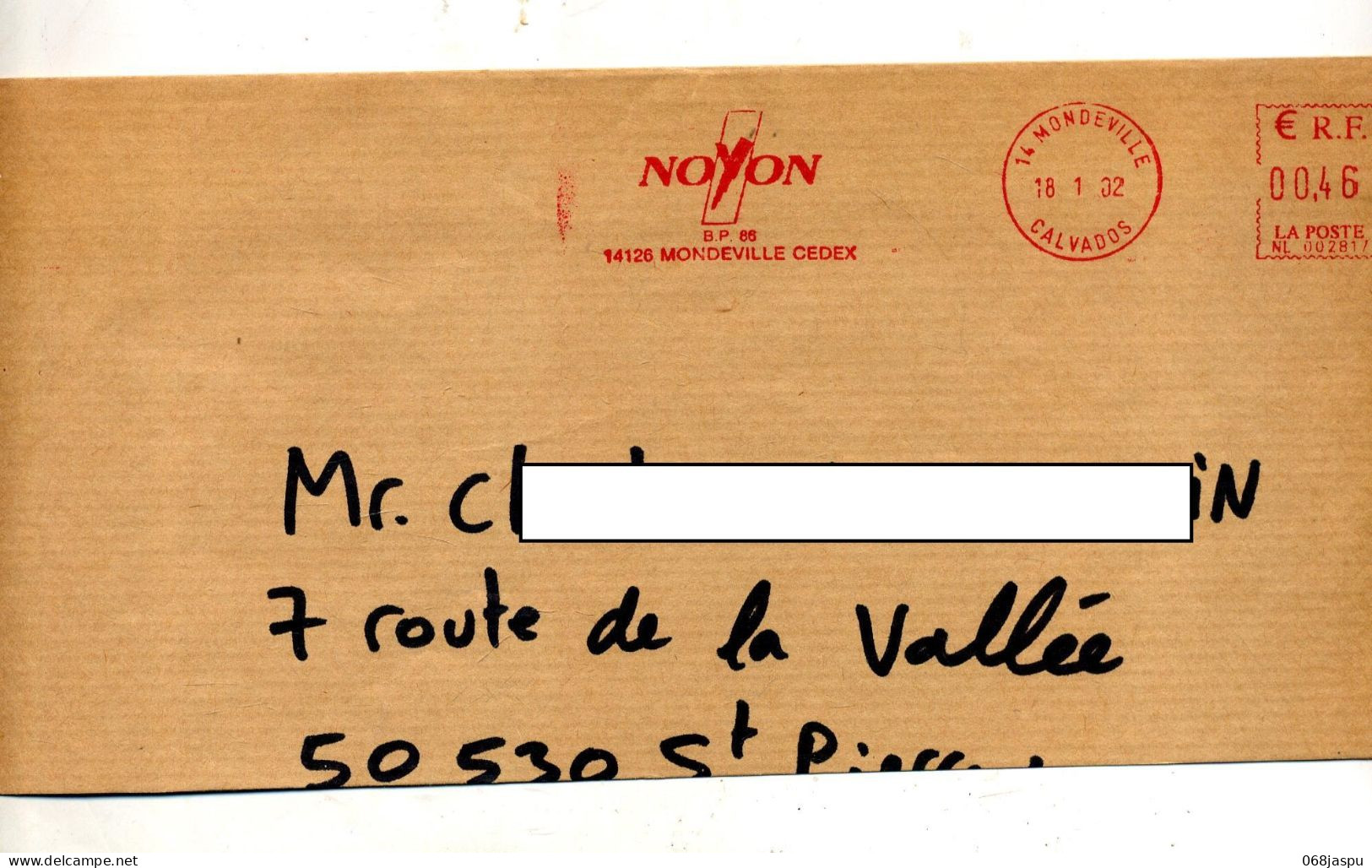 Grand Fragment De Lettre Flamme Ema Mondeville Noyon - Freistempel