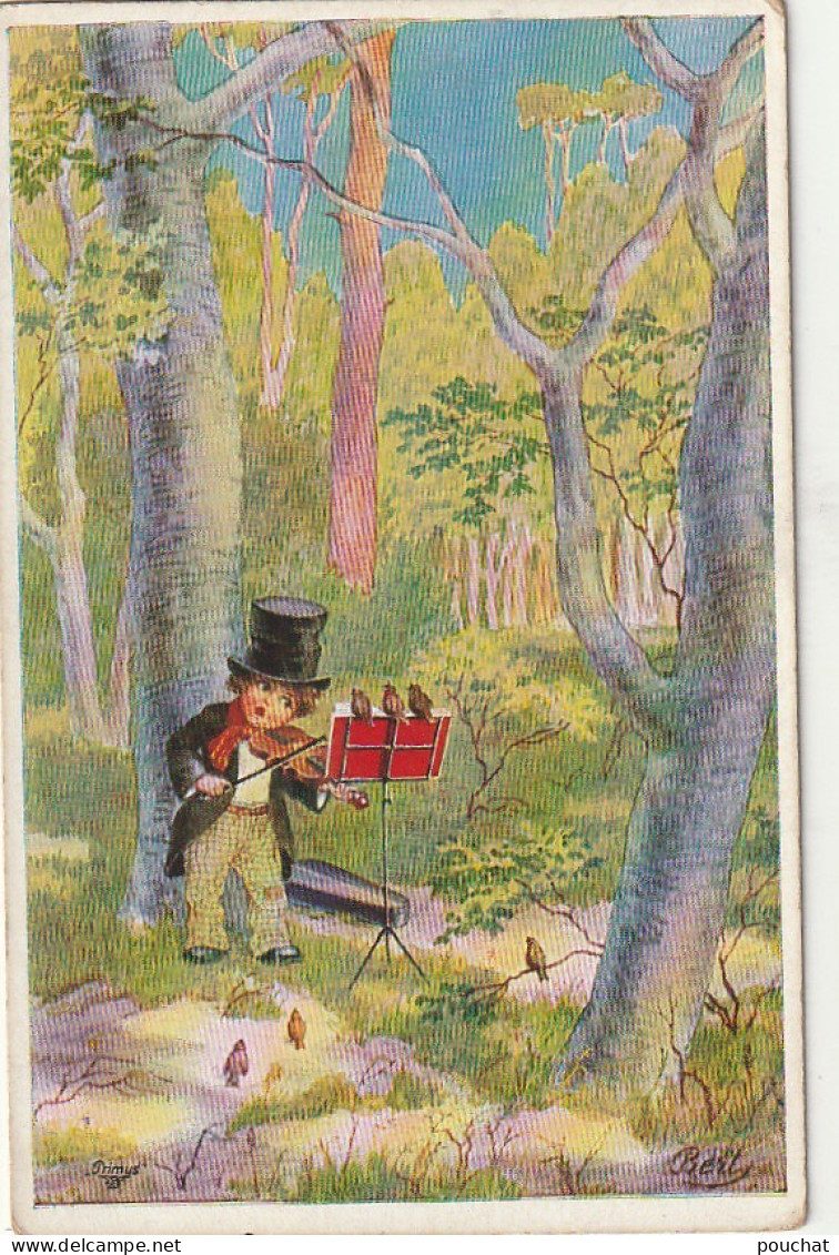 ZY 126- CONCERT EN FORET - ENFANT VIOLONISTE AVEC AUDITOIRE D' OISEAUX - ILLUSTRATEUR BERT - 2 SCANS - Sonstige & Ohne Zuordnung