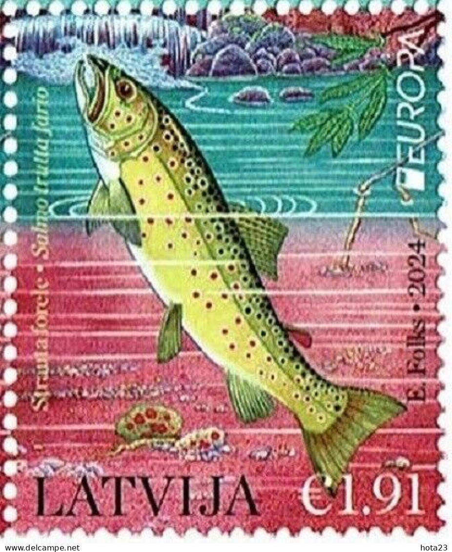 (!) Latvia Lettland Lettonie 2024 Europa CEPT  - Fish  MNH - Lettonie