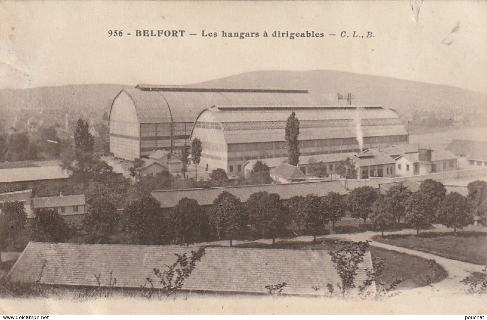 ZY 129-(90) BELFORT - LES HANGARS A DIRIGEABLES - TAMPON AERONAUTIQUE MILITAIRE , PORT D' ATTACHE DE BELFORT - 2 SCANS - Belfort - Ciudad