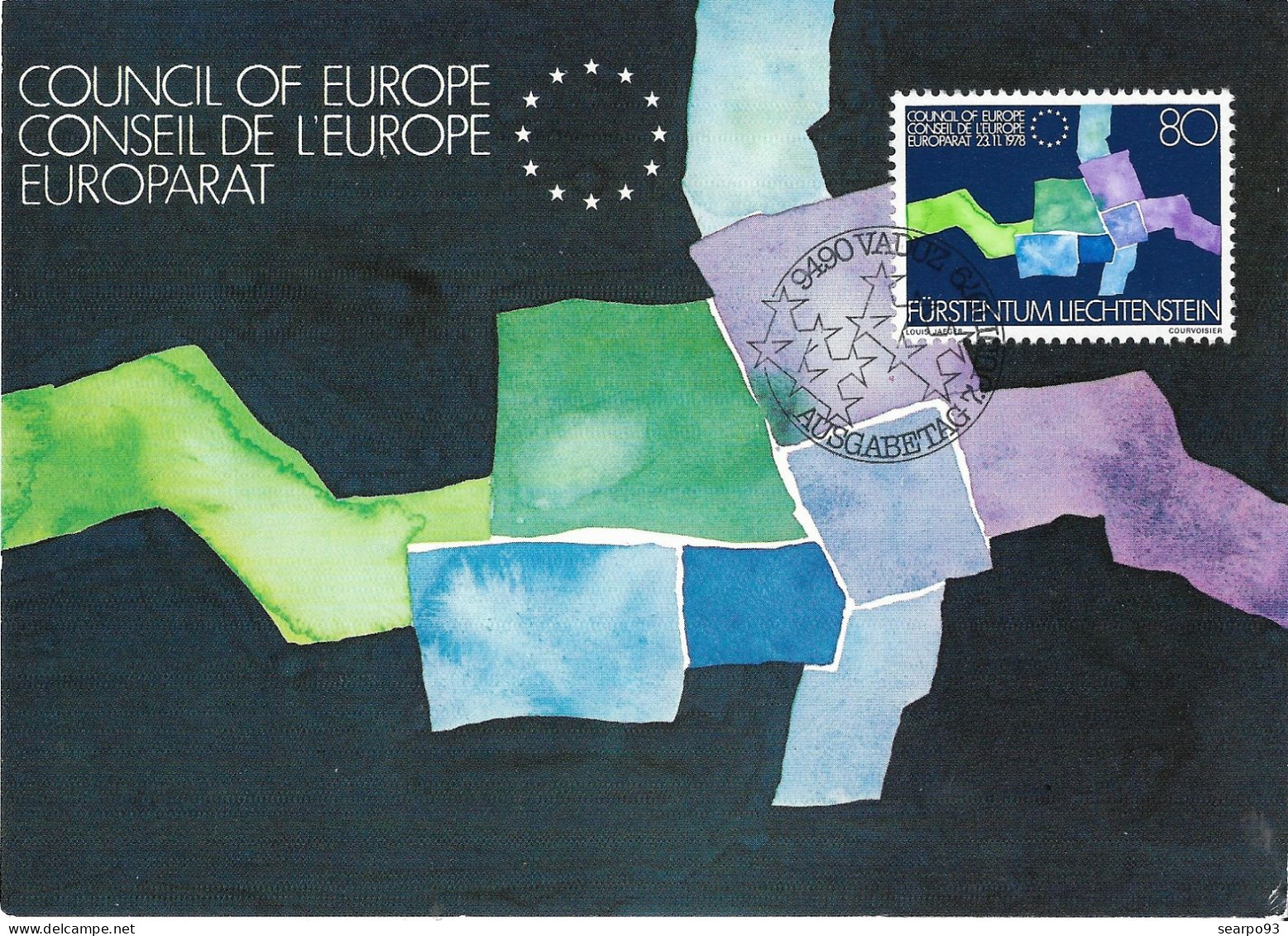 LIECHTENSTEIN. MAXICARD FIRST DAY. COUNCIL OF EUROPE. 1979 - Cartoline Maximum