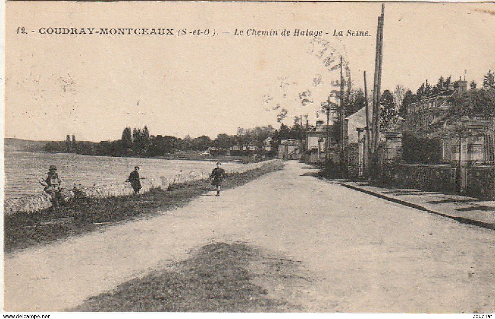 ZY 130-(91) COUDRAY MONTCEAUX - LE CHEMIN DE HALAGE - LA SEINE - ANIMATION - 2 SCANS - Otros & Sin Clasificación